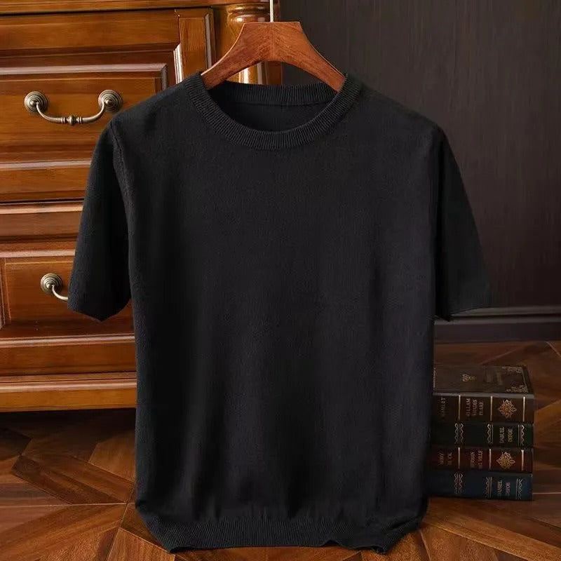 Lian – Herren Strickshirt mit kurzen Ärmeln