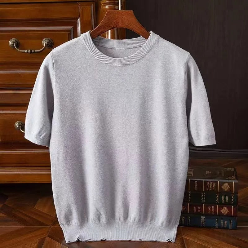 Lian – Herren Strickshirt mit kurzen Ärmeln