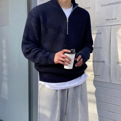 Carlo – Pullover mit halbem Reißverschluss