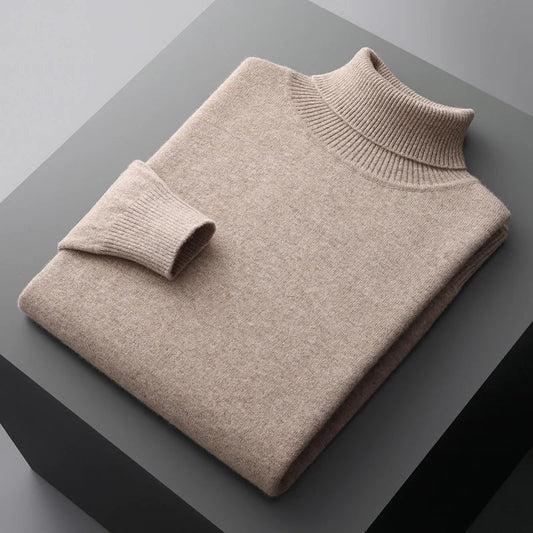 Louis - Pullover mit gerolltem Kragen gestrickt