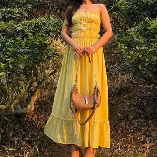 Gerafftes Sommer-Midikleid