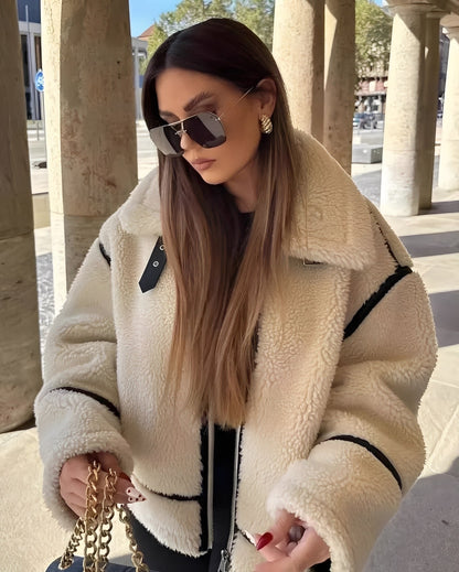 Irene - Gemütliche, dicke Plüschjacke für Damen