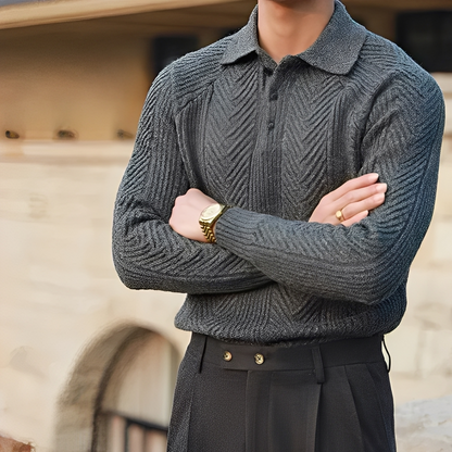 Darius – Gestrickter Langarm-Pullover