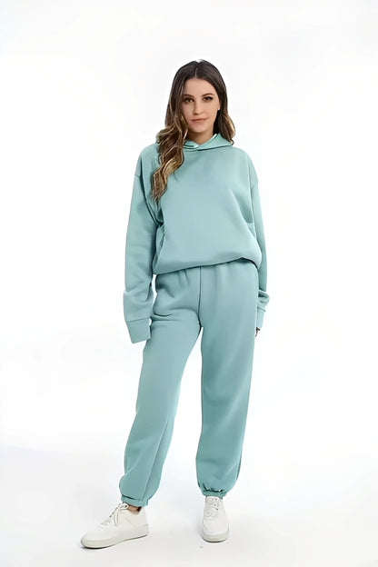 Adelia – Einfarbiges Hoodie-Set