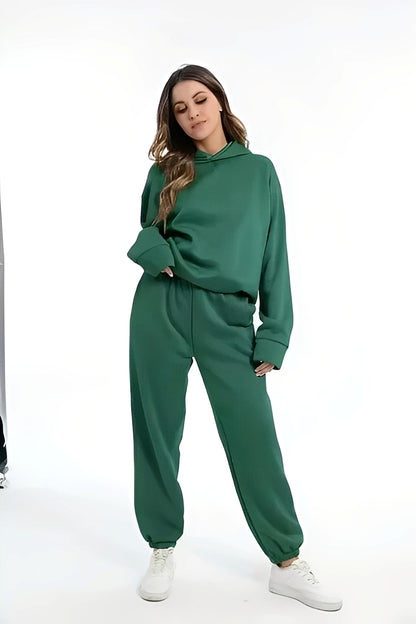 Adelia – Einfarbiges Hoodie-Set