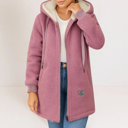 Colene - Bequeme und locker geschnittene Damen-Fleecejacke mit Kapuze