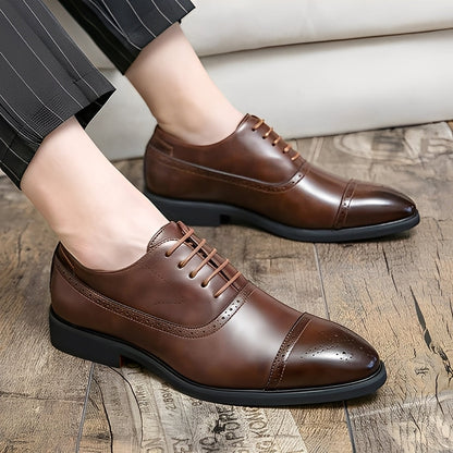 Fulton - Elegante formelle Herrenschuhe aus Leder mit Brogue-Details