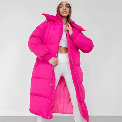 Jacquelyn - Stylische lange Damenjacke mit Kapuze