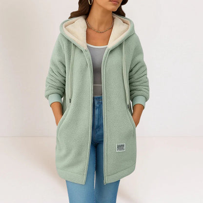 Colene - Bequeme und locker geschnittene Damen-Fleecejacke mit Kapuze