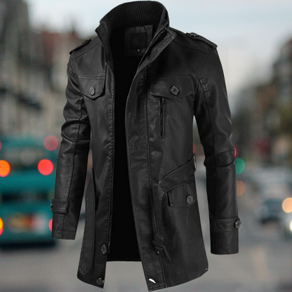 Uilleam – Langer Herren-Ledermantel