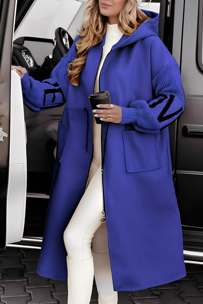 Eloise - Lange, moderne Damenjacke mit Kapuze