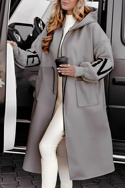Eloise - Lange, moderne Damenjacke mit Kapuze