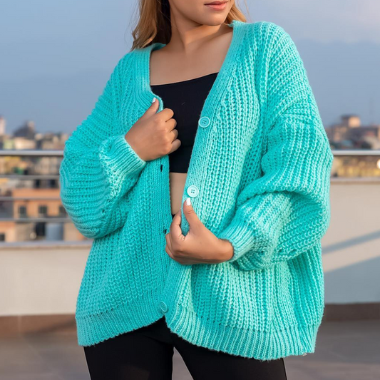 Grob gestrickte Strickjacke