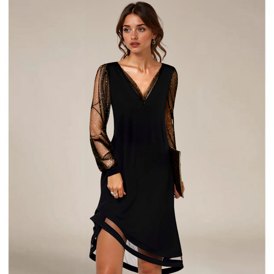 Matilda – Abendkleid mit durchsichtigen Ärmeln